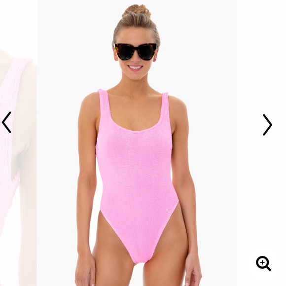 NWT HUNZA G Bubble Gum Classic Square Neck One Piece - Picture 2 of 15